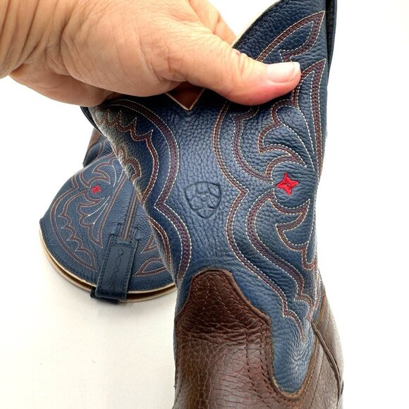 Ariat Ariat Kid's Boot - 10001863 Boys Youth Size 3 Cowboy boot leather Blue Bro - Picture 5 of 12